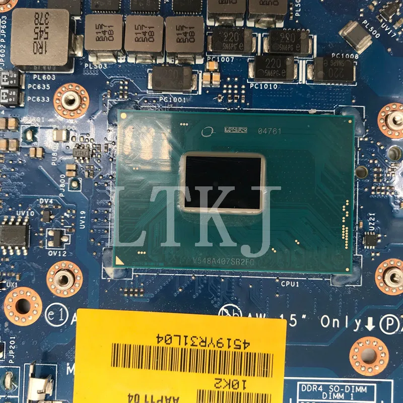 CN-08T1N1 8T1N1 08T1N1 для Dell Alienware 15 R2, материнская плата ноутбука с SR2FQ I7-6700HQ ЦП GTX965M 100%, хорошо работает