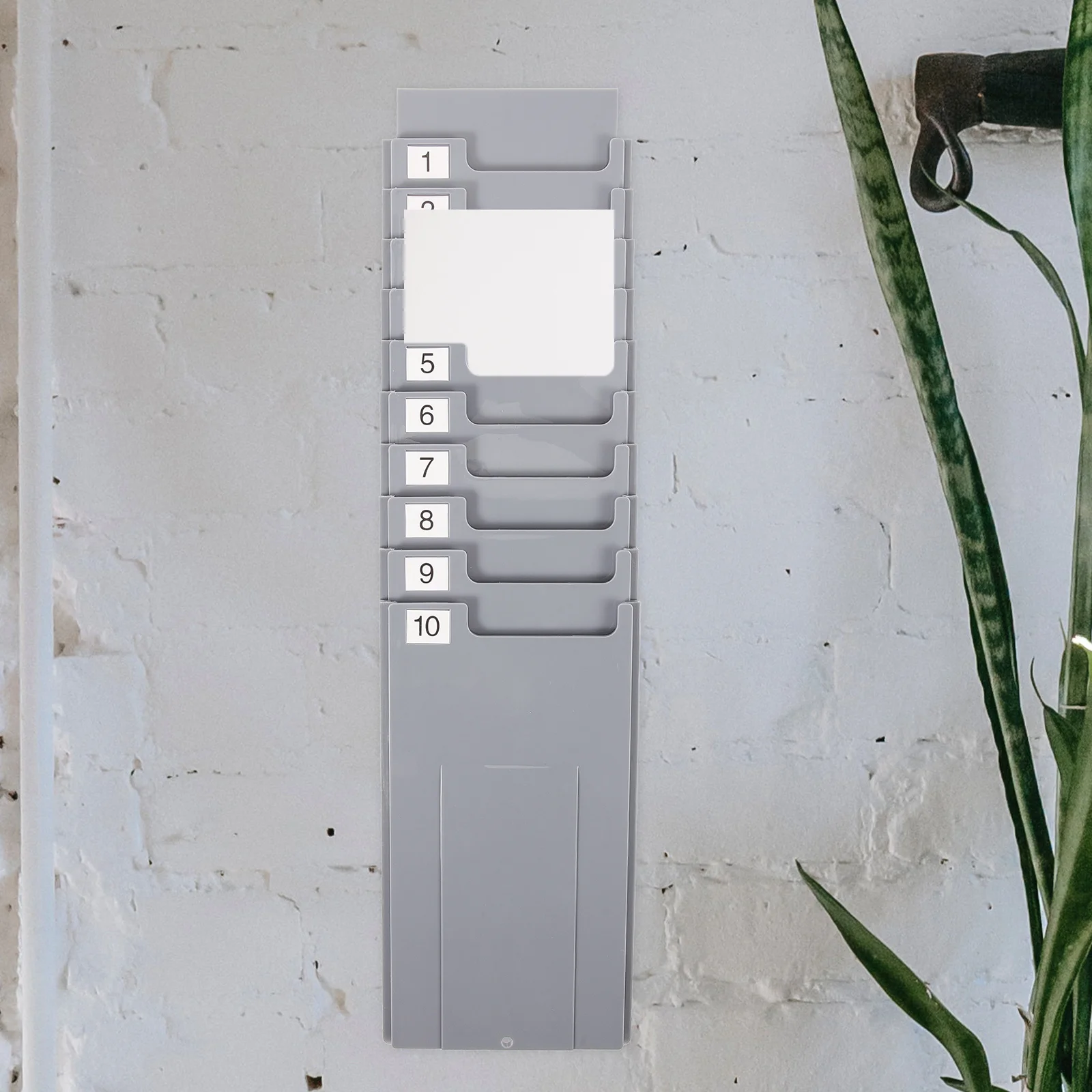 

Paper Time Clock Cards Rack Plastic Card Slot Organizer For Office Warehouse School Home Multi-Grid Storage Shelf