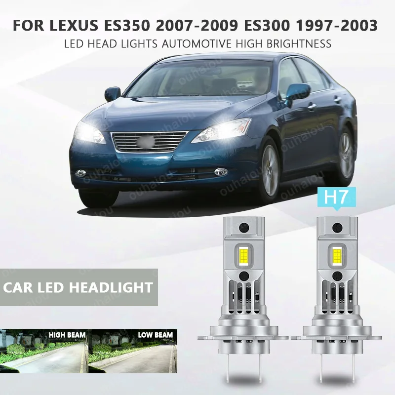 

2PCS For Lexus ES350 2007-2009 ES300 1997-2003 Low Beam Led Bulb H7 Headlight Bulb 60W 6000K Plug and Play 12V H7