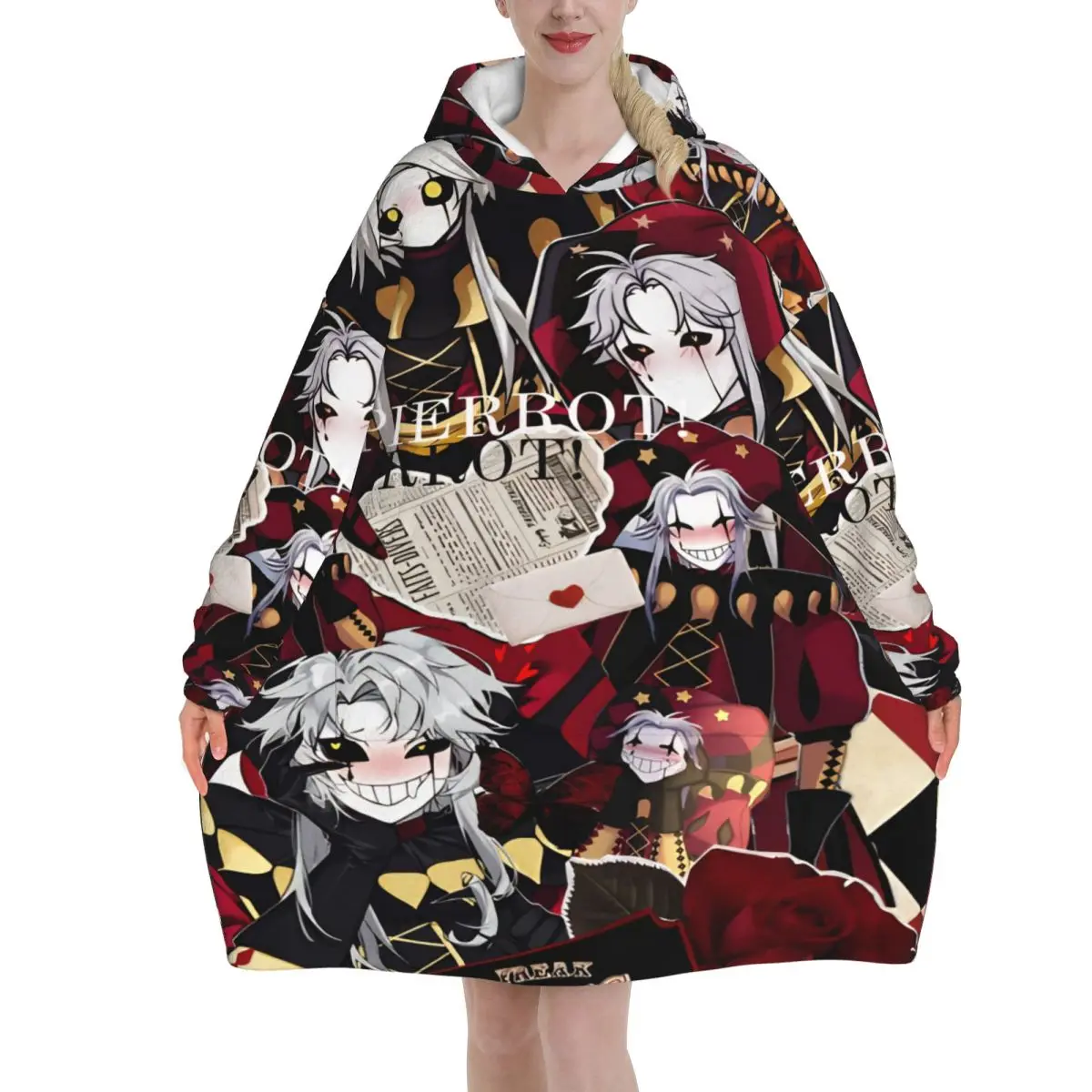 Pierrots The Freak Circus Blanket Hoodie Oversized Wearable Sweatshirt Blanket Warm Gifts for Women Girls Girlfriend