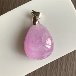 Natural Lavender Purple Kunzite Pendants Necklaces for Women AAAAAA Half Transparent Gemstones Beads Flash Jewelry 925 Silver