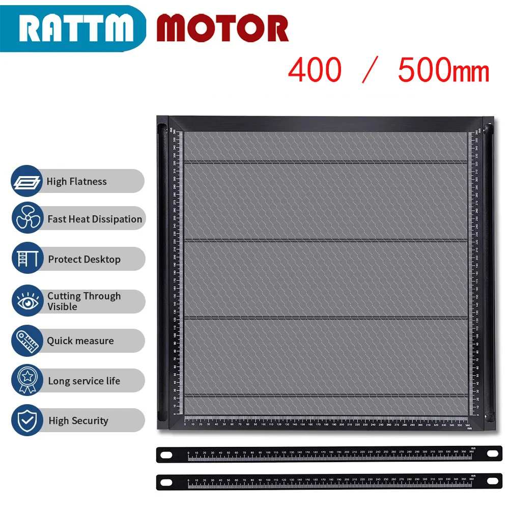Mesa de trabajo de nido de abeja para grabador láser, 400x400mm, 500x500mm, tabla de corte limpio, Panel de acero protector, plataforma