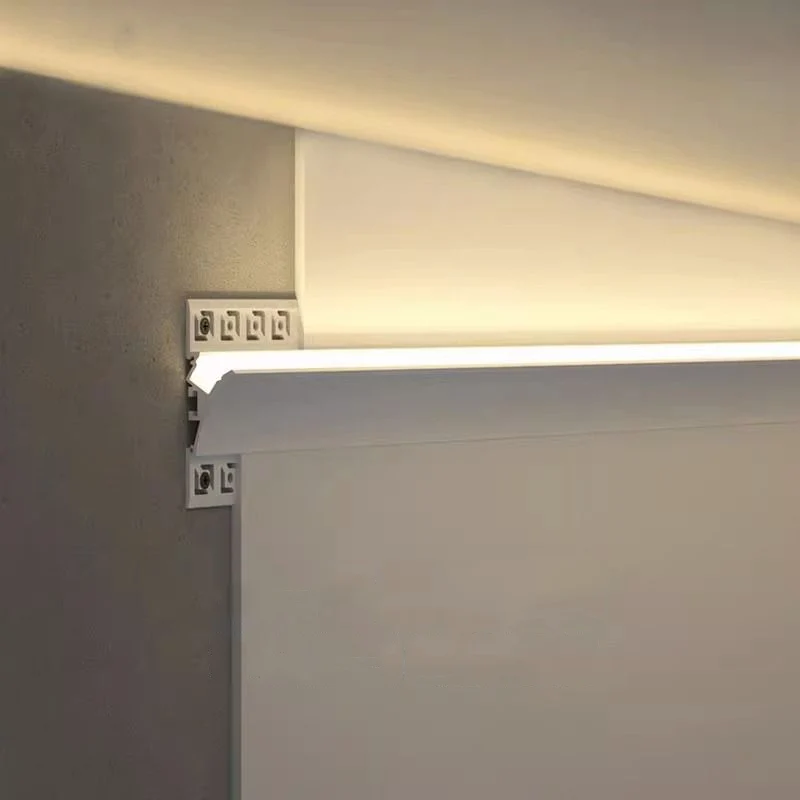 Atmosfera invisível Linear Perfil de Reflexão de Luz, Sala Lâmpada Linha Do Teto, Cintura Interior, Alumínio, LED, 1.5m