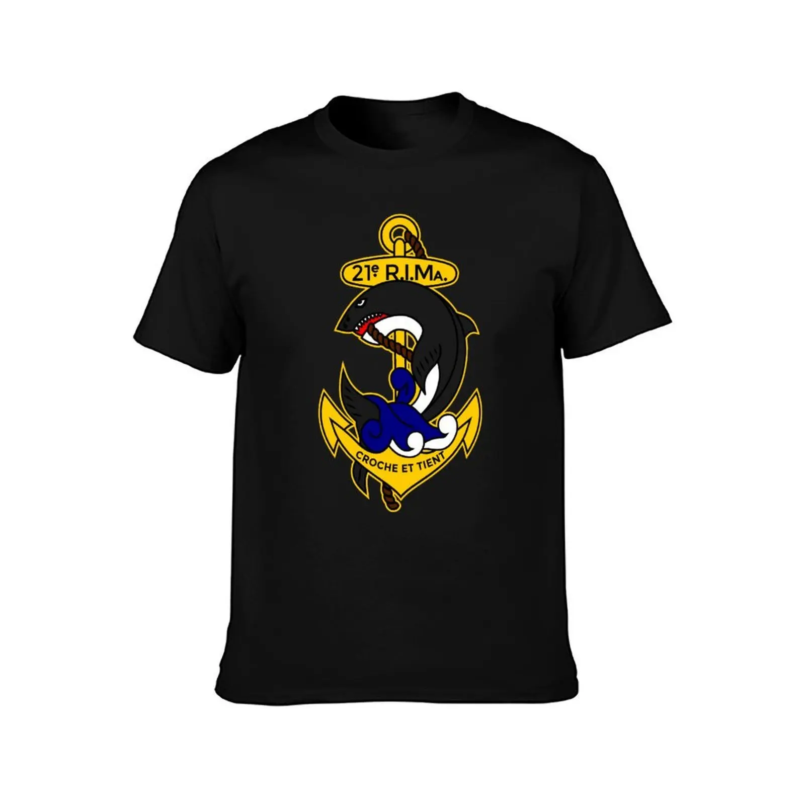 French Marine Infantry 21 RIMA T-Shirt, Summer Casual Cotton Tee, Oversized Streetwear Tops, Vintage Graphic Print, 100% Cotton