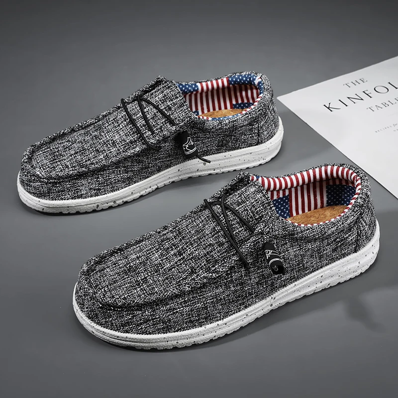 Mannen Schoenen Casual Canvas Loafers Schoenen Licht Ademend Flats Vrije tijd Mannelijke Gevulkaniseerde Schoenen Wandelschoenen Sneakers Plus Maat 39-46