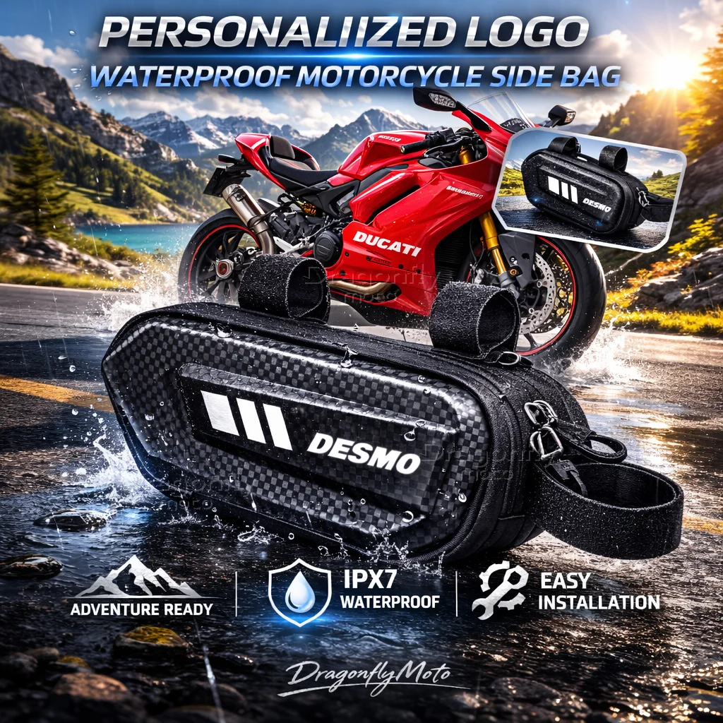 For Ducati Desmo 250 MX450MX Desmosedici RR Motorcycle Side Bag Personalized Logo Waterproof Hard Shell Saddlebag