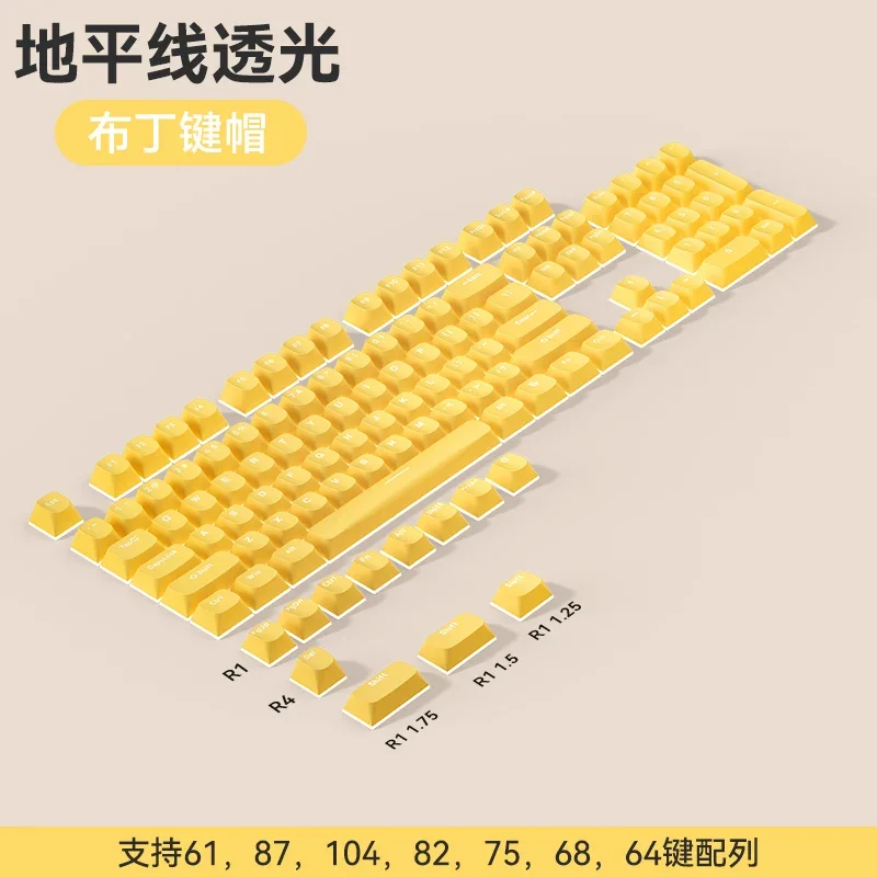 Horizon Pudding Keycaps Dubbel Leer Melk Tweekleurig Spuitgegoten Lichttransmissie PBT Mechanisch Toetsenbord Keycaps Univer