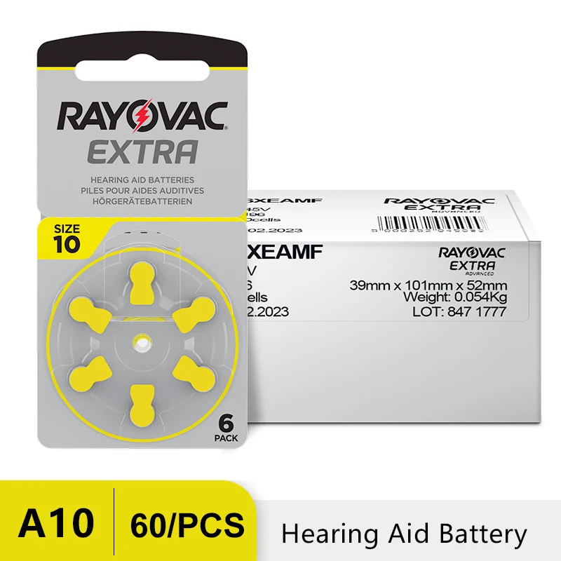 Zinc Air Hearing Aid Battery 6-60 PCS Performance Hearing Aid Batteries A10 10A 10 PR70 Hearing Aid Battery A10 Battery