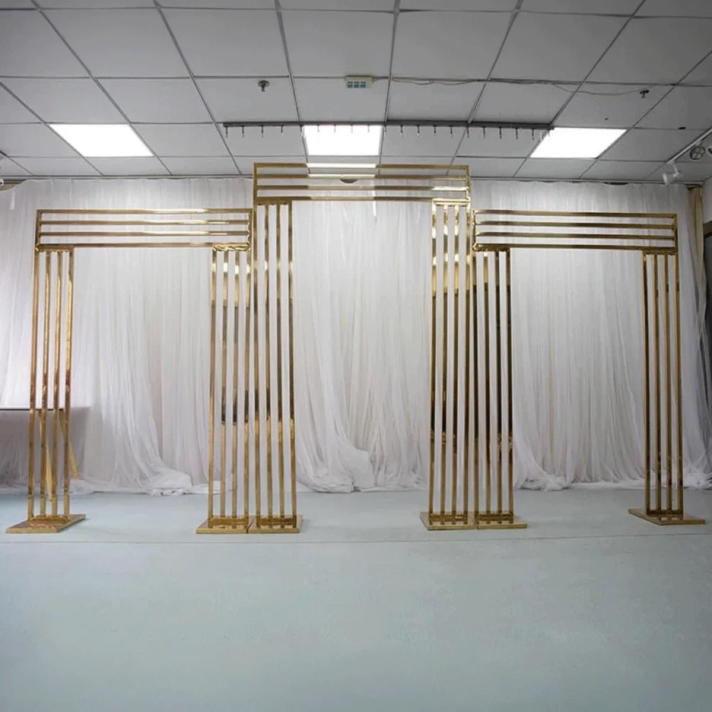 2024 wholesale gold metal arch wedding backdrop