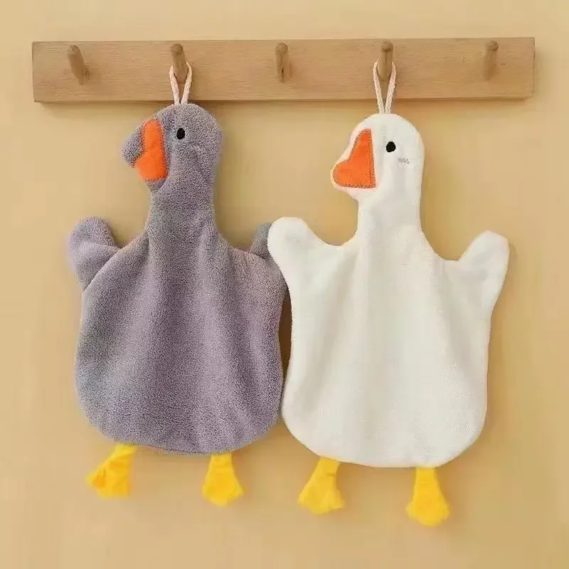 Ręcznik do rąk Cute Cartoon Goose Duck Kitchen Kids toaleta wc myjka typu wisząca mocna absorpcja wody szybkie suszenie