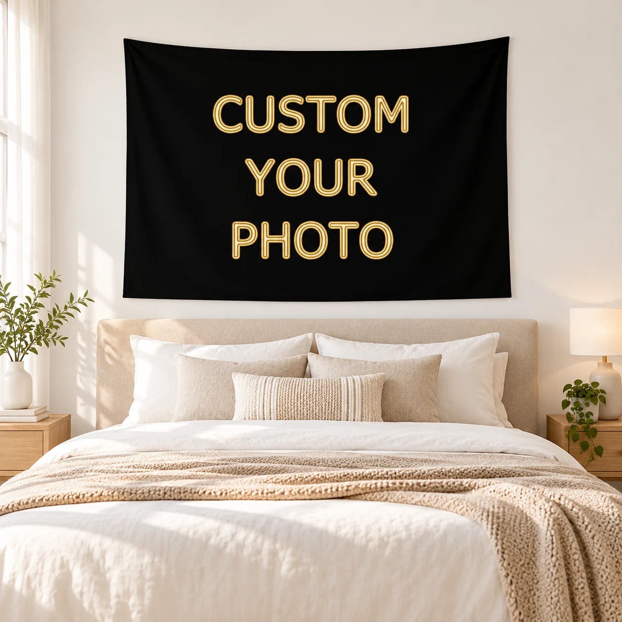 1Pc customized personalized photo tapestry - suitable for decorating living rooms, anniversaries, birthdays, weddings
