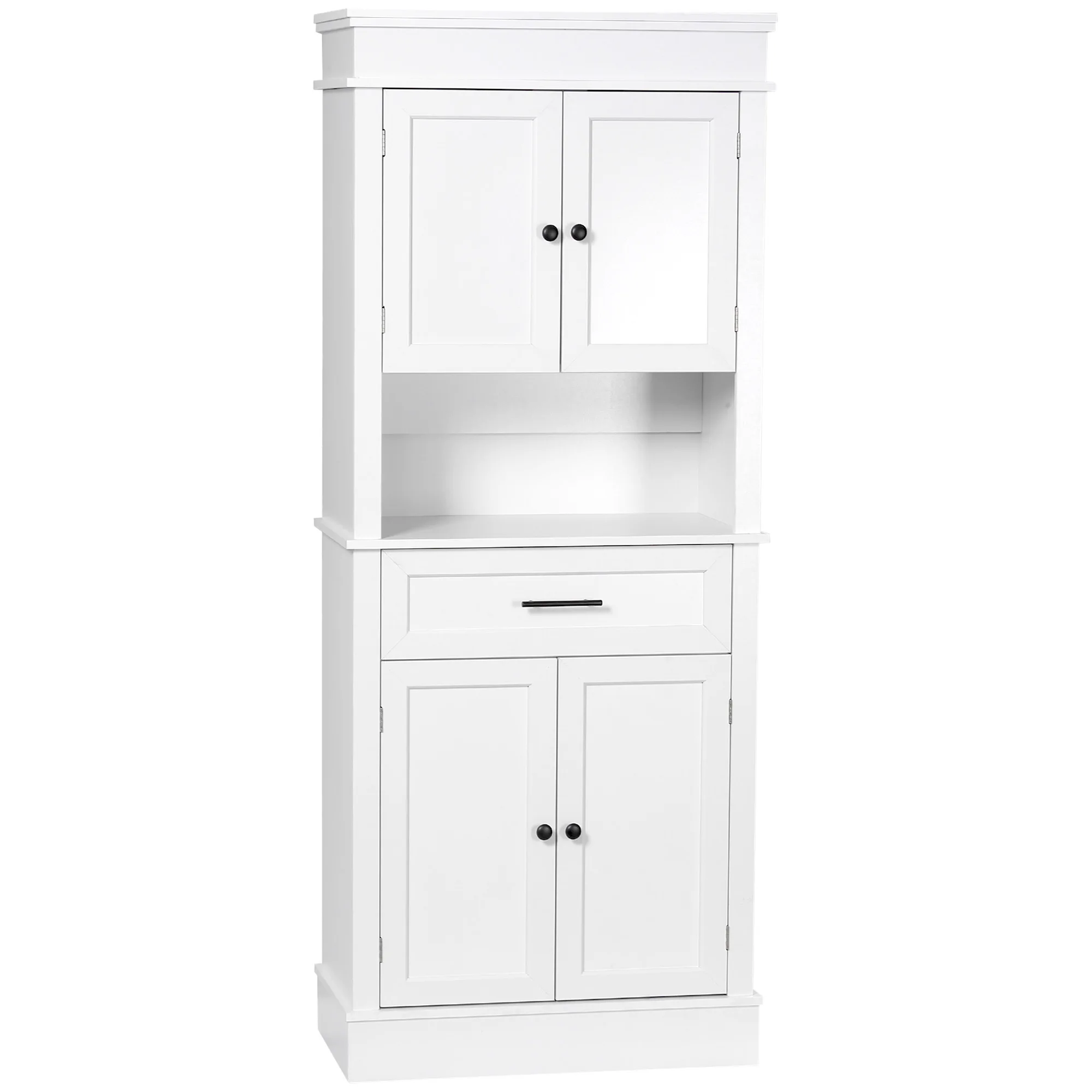 HOMCOM Alacena de Cocina con 4 Puertas 1 Cajón y Estante 74x39,5x183 cm