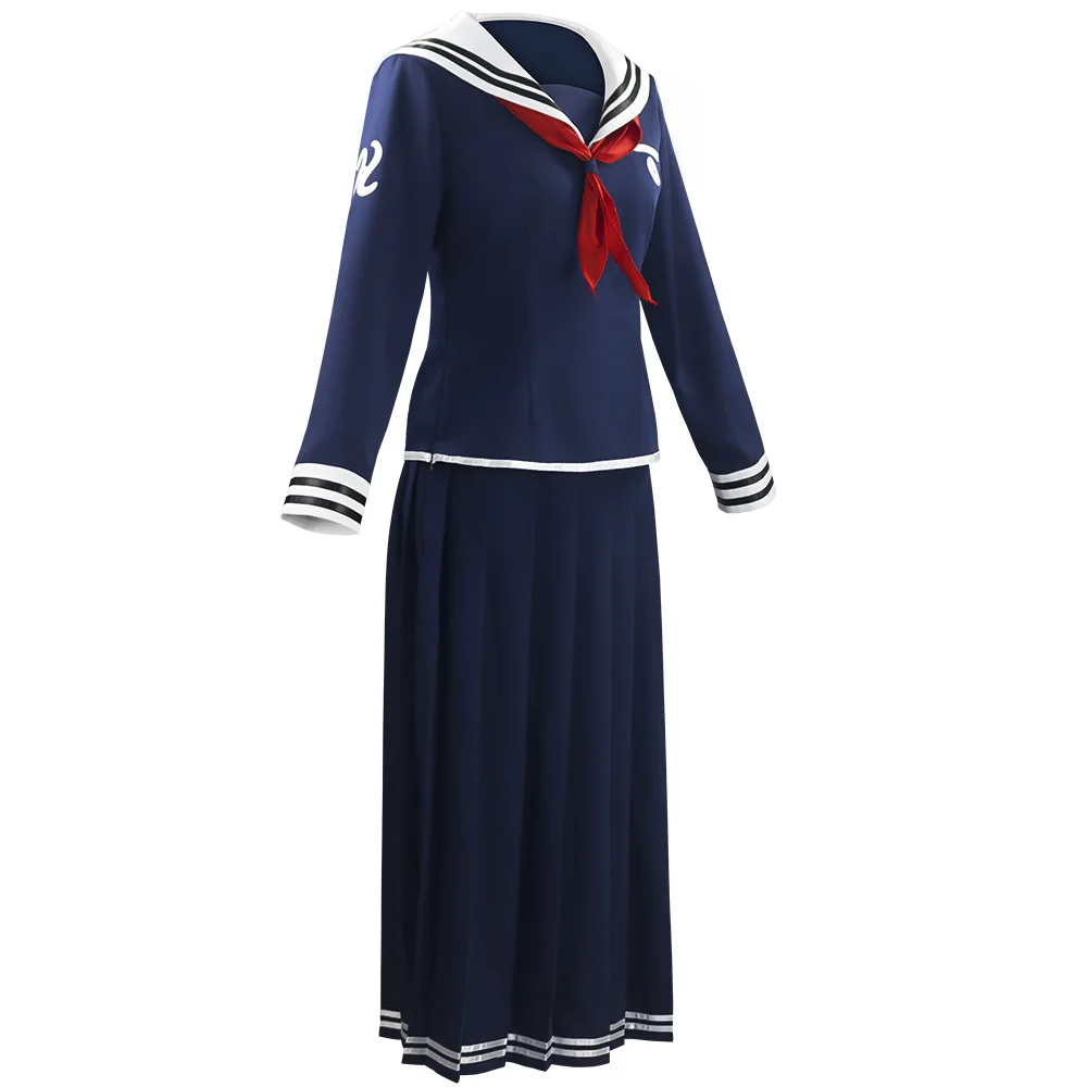 Disfraz de Cosplay de juego Danganronpa Fukawa Tagi Ko, ropa de Cosplay de Dangan Ronpa, traje completo para mujeres y niñas, vestido azul, traje de marinero, uniforme