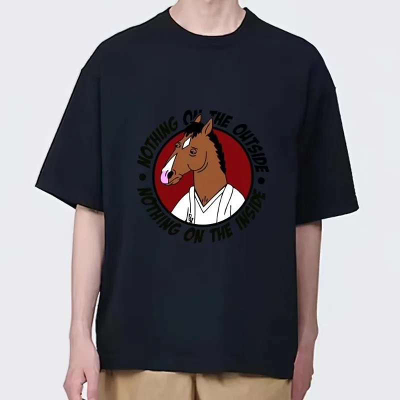 Cartoon B-BoJack H-Horsemans T Shirt Men Couple Combination Clothes Short Sleeve Collar Fashion woman Cotton