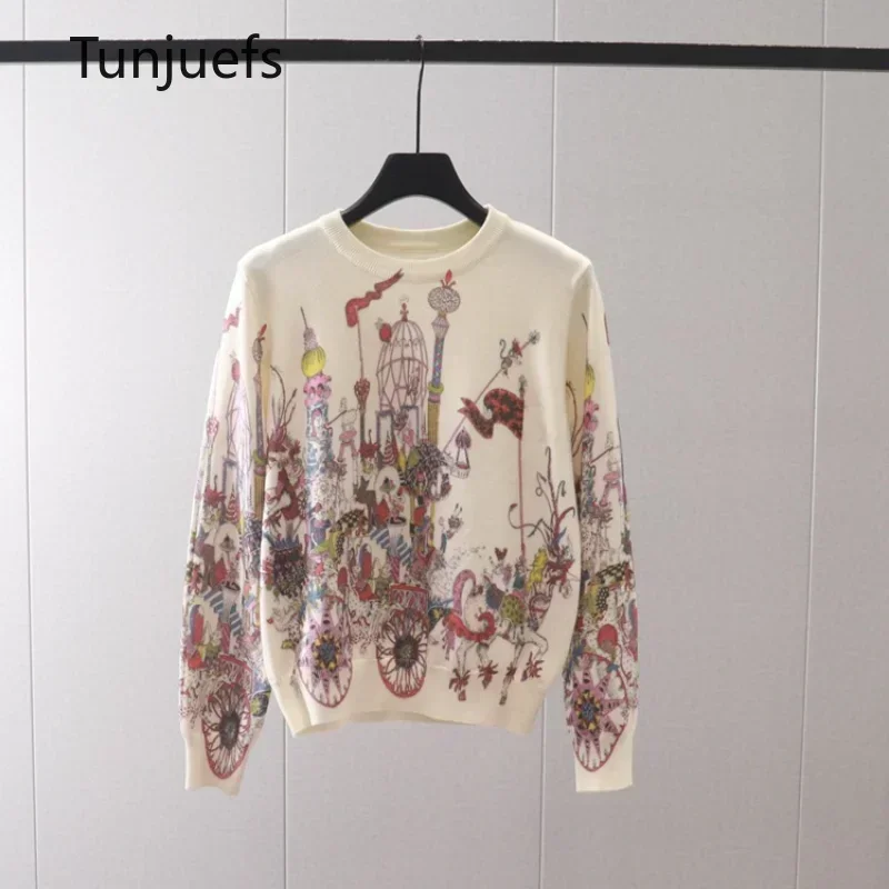 

Y2K Clothes Women's sweater pullovers print female clothing long sleeve jumper knit top women clothing sales outerwears Winter