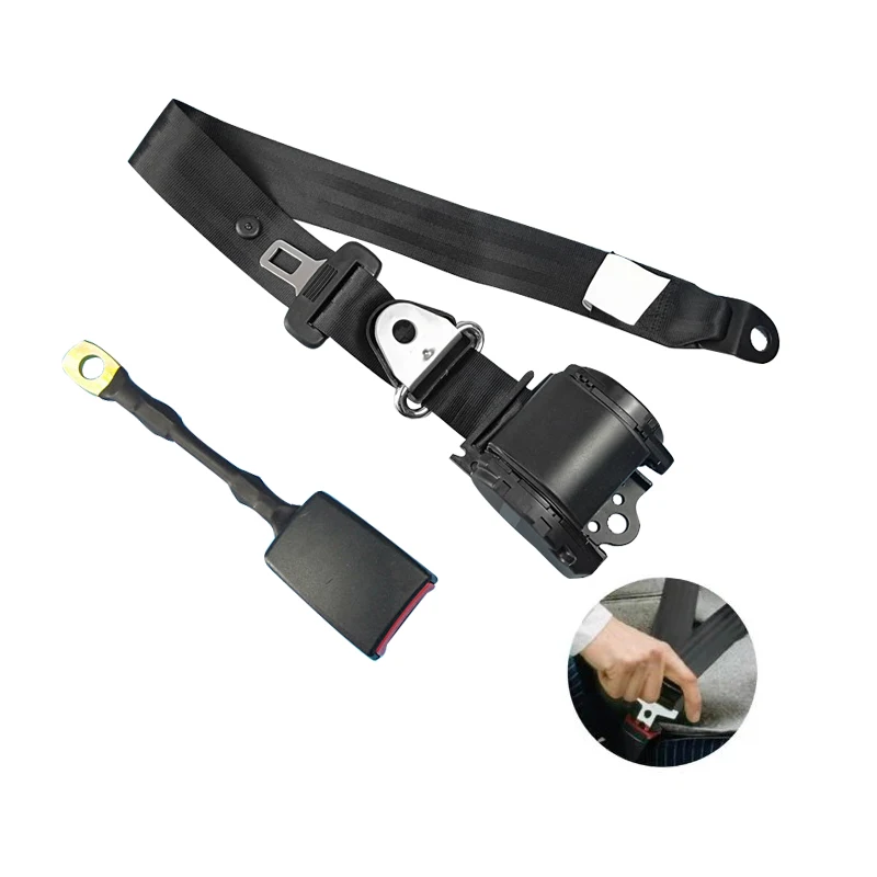 Universal 3 Point Retractable Seat Belt Driver Safety Straps Adjustable Locking Auto Car Truck Accessories