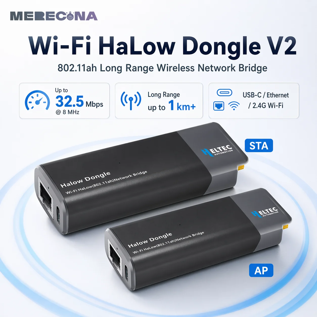 Heltec Network Bridge Wi-Fi HaLow Dongle Plug-and-Play USB T