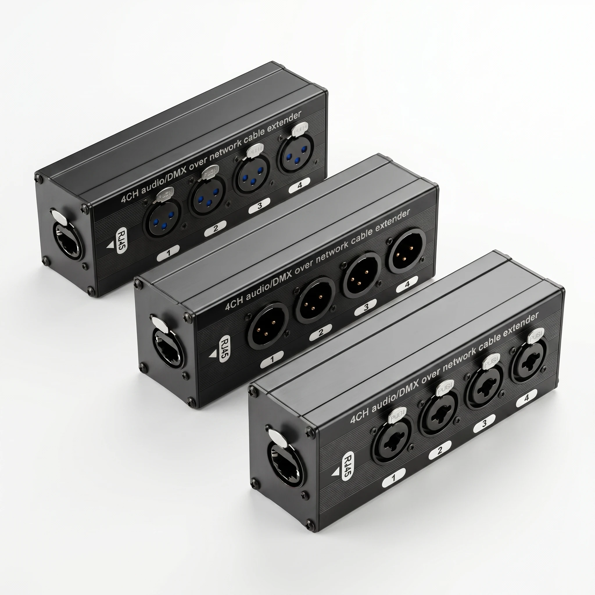 RJ45  4 Channel 3Pin XLR/DMX Audio Extender DMX512 Network S