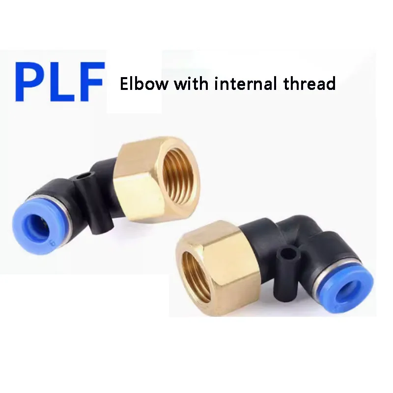 

High quality PLF/8-01/4-02/6-02/8-02/10-03mm Gas pipe quick insertion L-shaped Pneumatic quick connector internal thread elbow