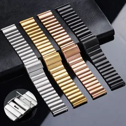 20mm 22mm Stainless Steel Watchband Quick Release Metal Watch Strap Black Silver Rose Gold Replacement Bracelet for Men Woman