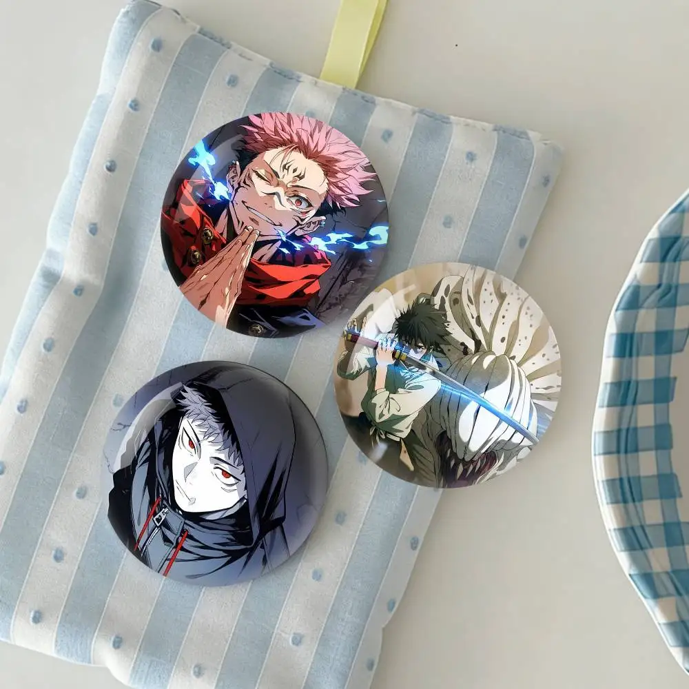 H-Hot Anime J-Jujutsu K-Kaisen  Badge Tinplate Soft Button Pin Brooch Metal Badge Custom Jewelry Accessories Hat Bag Lapel