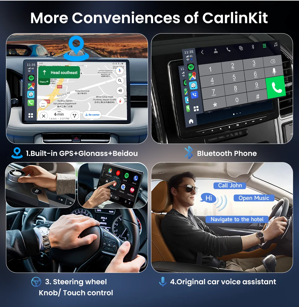 CarlinKit CarPlay Ai Box Android 13 SM6225 8 Cores 8G+128G Smart Android TV Box Wireless CarPlay Android Auto Support 512GB TF
