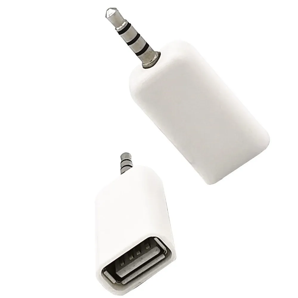 قرص Aux إلى USB أنثى برأس 3.5 مم U متصل بكابل صوت لآلة الأقراص المضغوطة رأس صوت السيارة #3