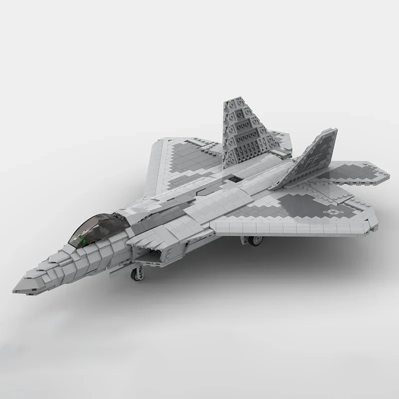 Bloques de construcción Moc de la serie militar, escala 1:35, modelo F-22 Raptor, tecnología, bloques de avión, montaje DIY, juguete de combate para