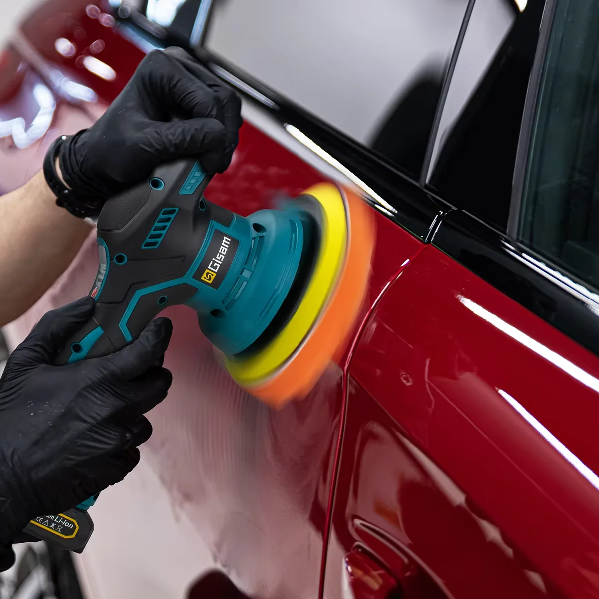 Gisam Cordless Car Polisher 8 Gears Digital Display Electric Polisher Auto Car Polishing Waxing Machine For Makita 18V Battery