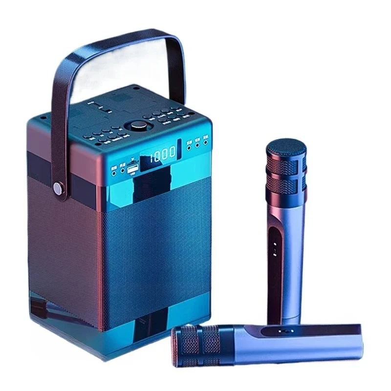 Outdoor singing Karaoke audio square dance small speaker portable with wireless microphone integrated microphone