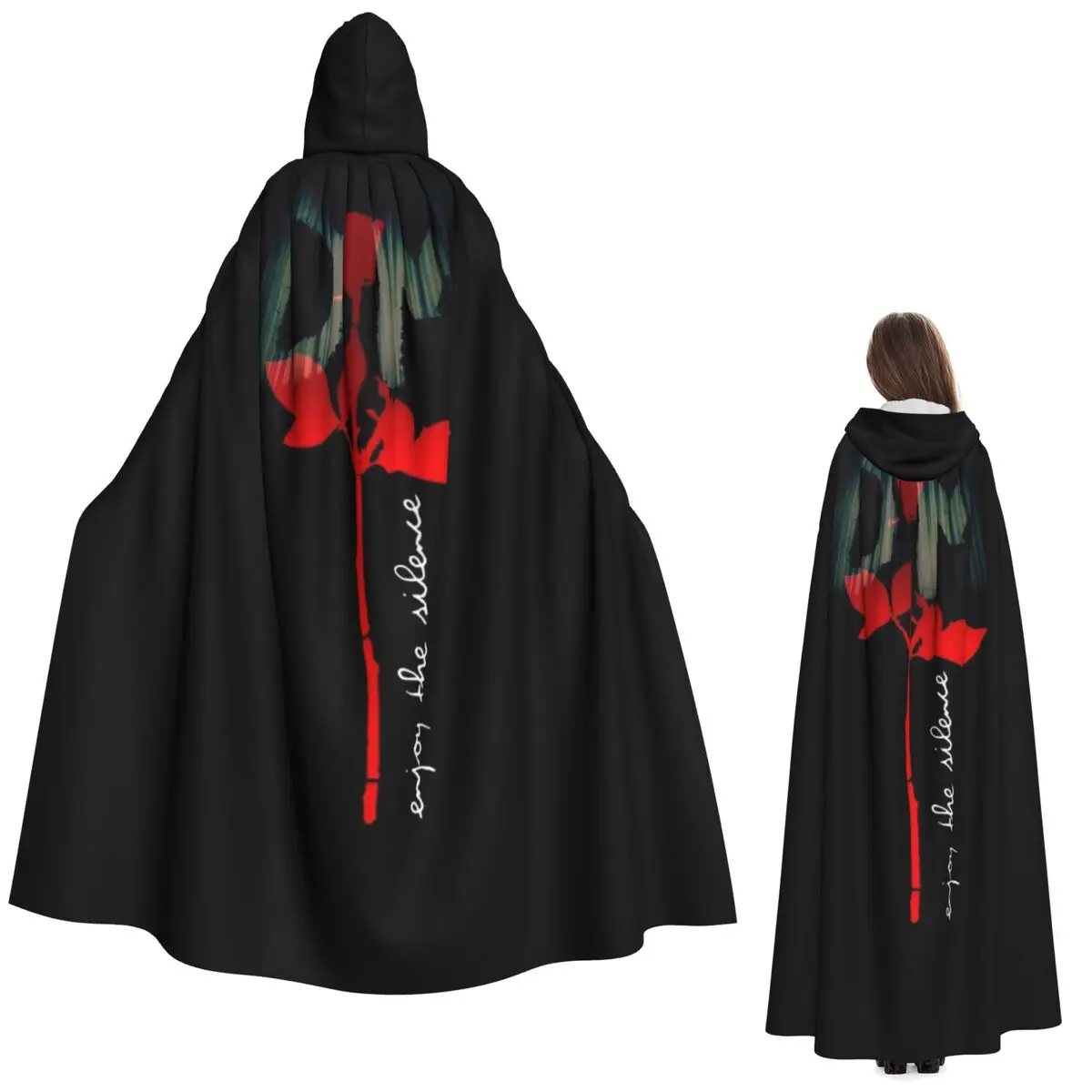 

Electronic Rock Depeche Cool Mode Long Hooded Cloak Witch Medieval Costume Cosplay Cape HalloweenVampire Adult Unisex