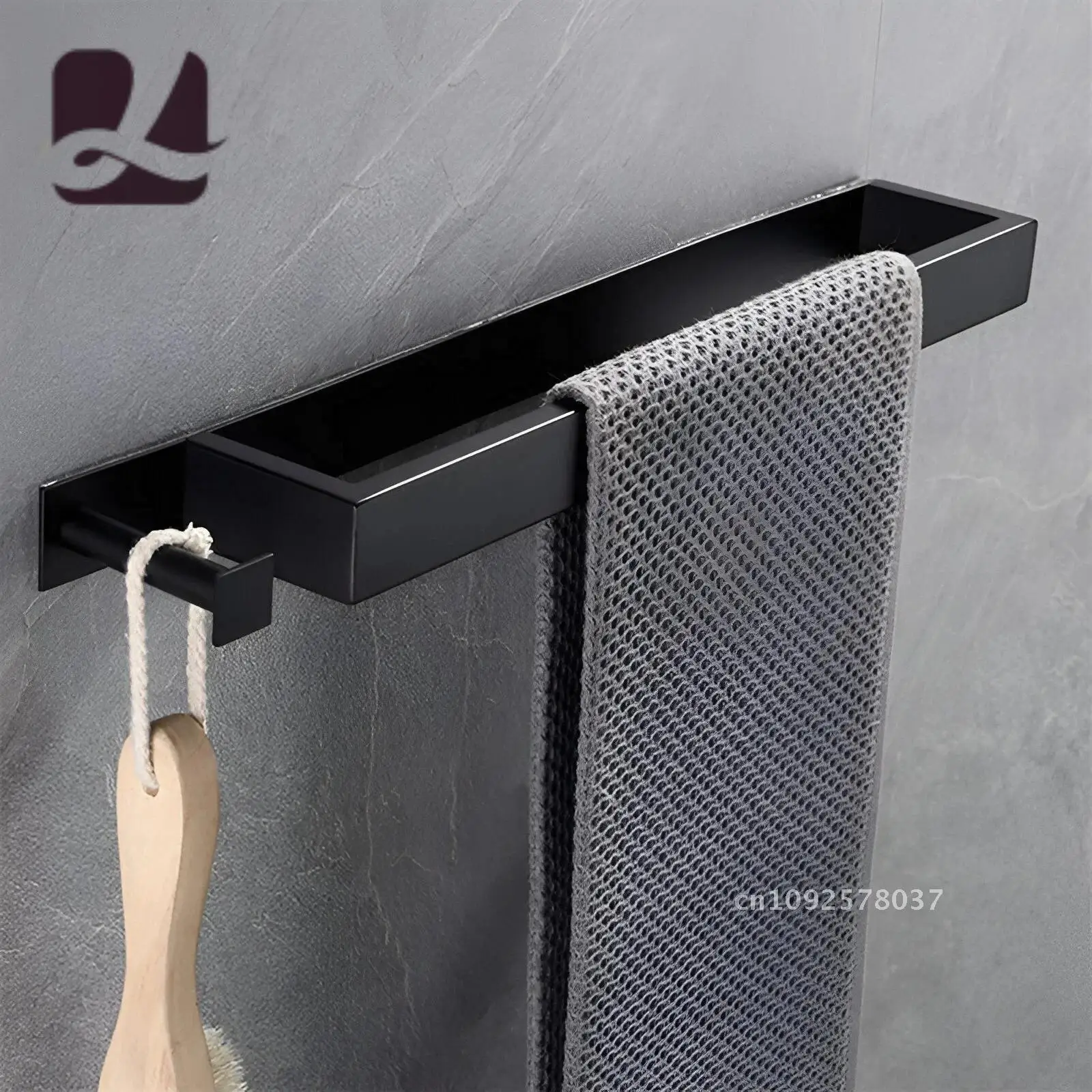 Towel Stainless rack，304 Steel Punchless Towel Rack Bathroom Bar Rack， Towel Single Bathroom Hardware