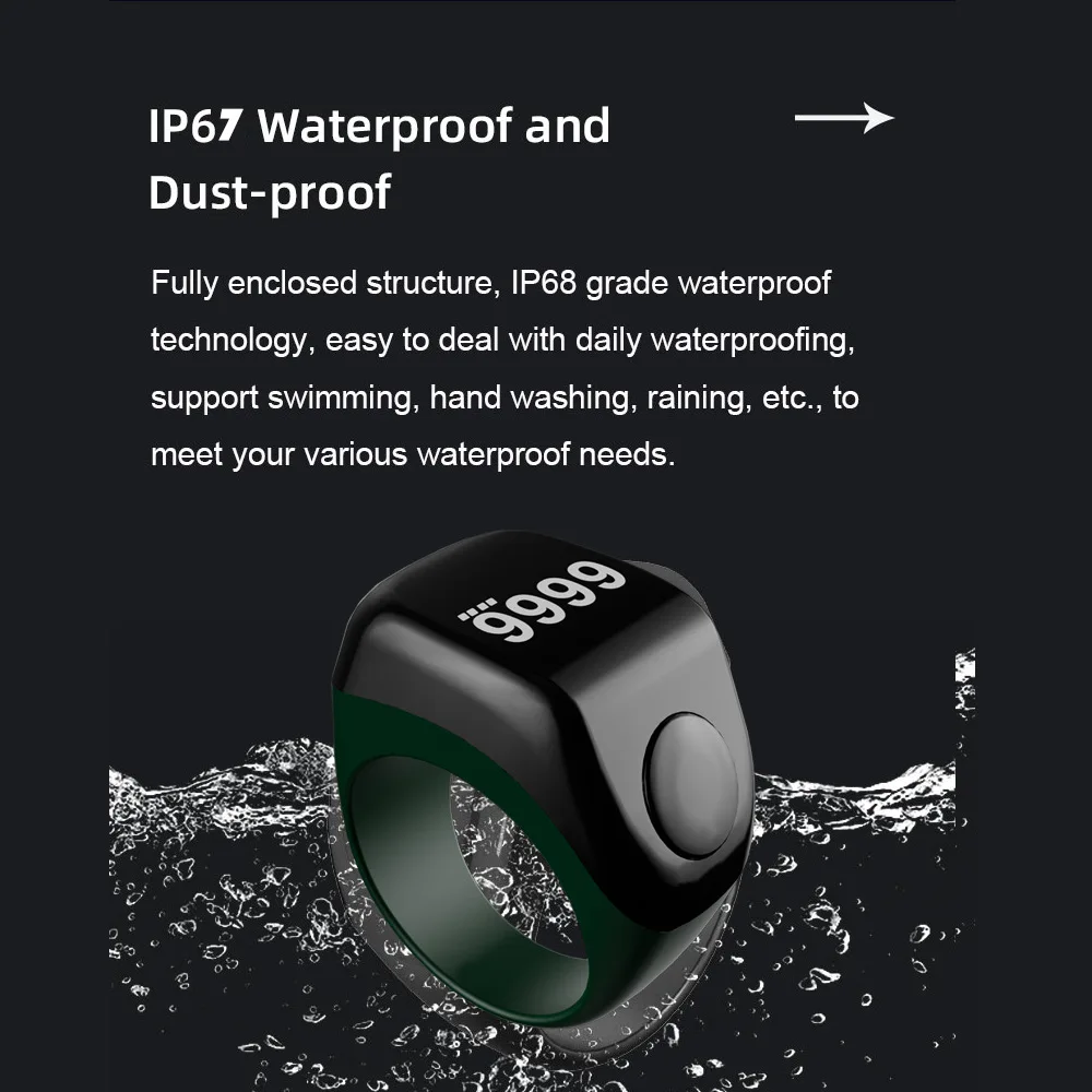 Smart APP Ring Counter Portable Digital Display Counter Bluetooth Counting Ring Time Reminder Wearable Tasbih Zikr Ring