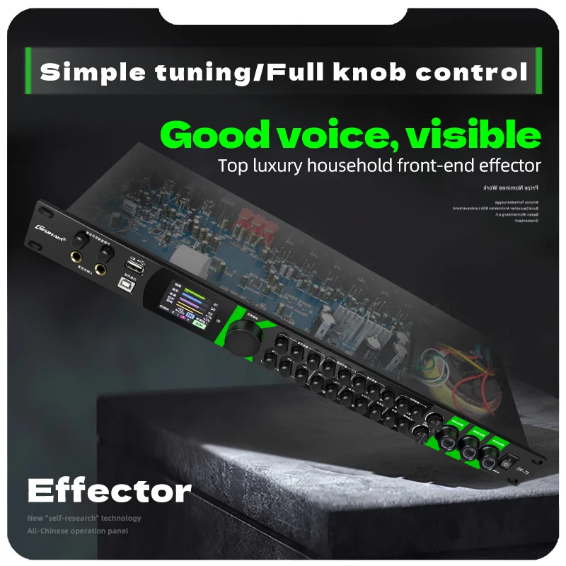 OK73 Digital Preamp Effect Processor, Digital Reverb, Bluetooth, EQ, Anti-Feedback Audio Processor for Home & Stage, Karaoke