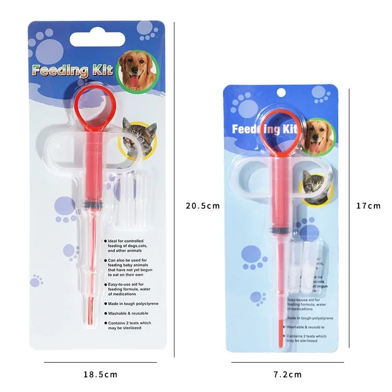 Pet Medicine Syringe Tablet Pill Gun Piller Push Dispenser Medicine Water Milk Syringe Dog Cat Puppy Feeder Kit