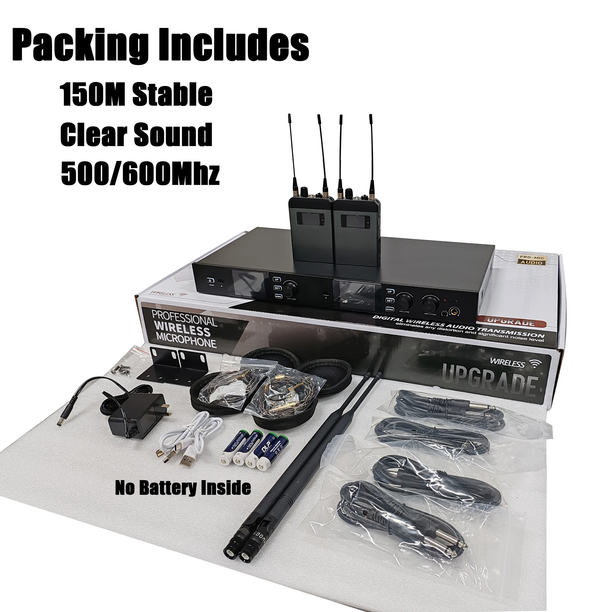 System ozic Sistem Monitor In-Ear 500/600Mhz, PM20 2 saluran Stereo nirkabel tahap kembali 2x150mW dudukan Panning kiri/kanan