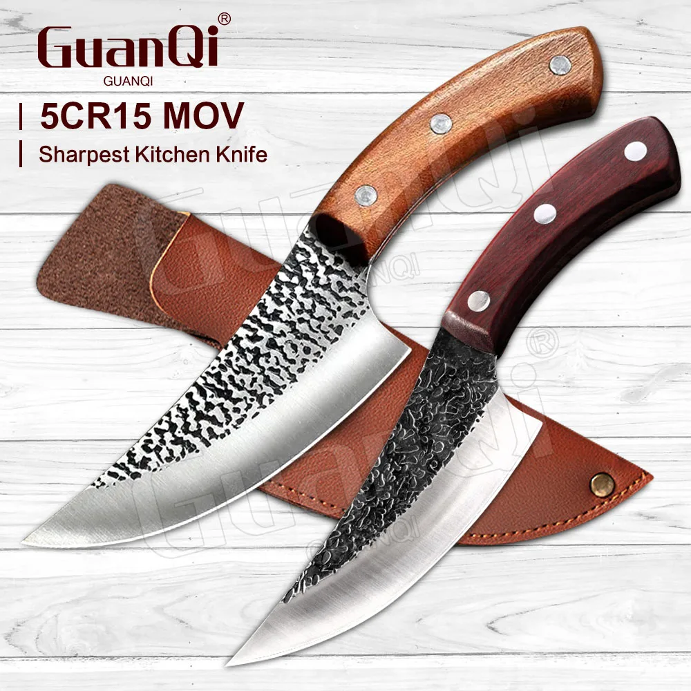 Full Tang Handmade Boning Knifes Handmade Forged Steel Slicing Chef Kitchen Butcher Knife with Cover Meat Cleaver Hunting Knifes