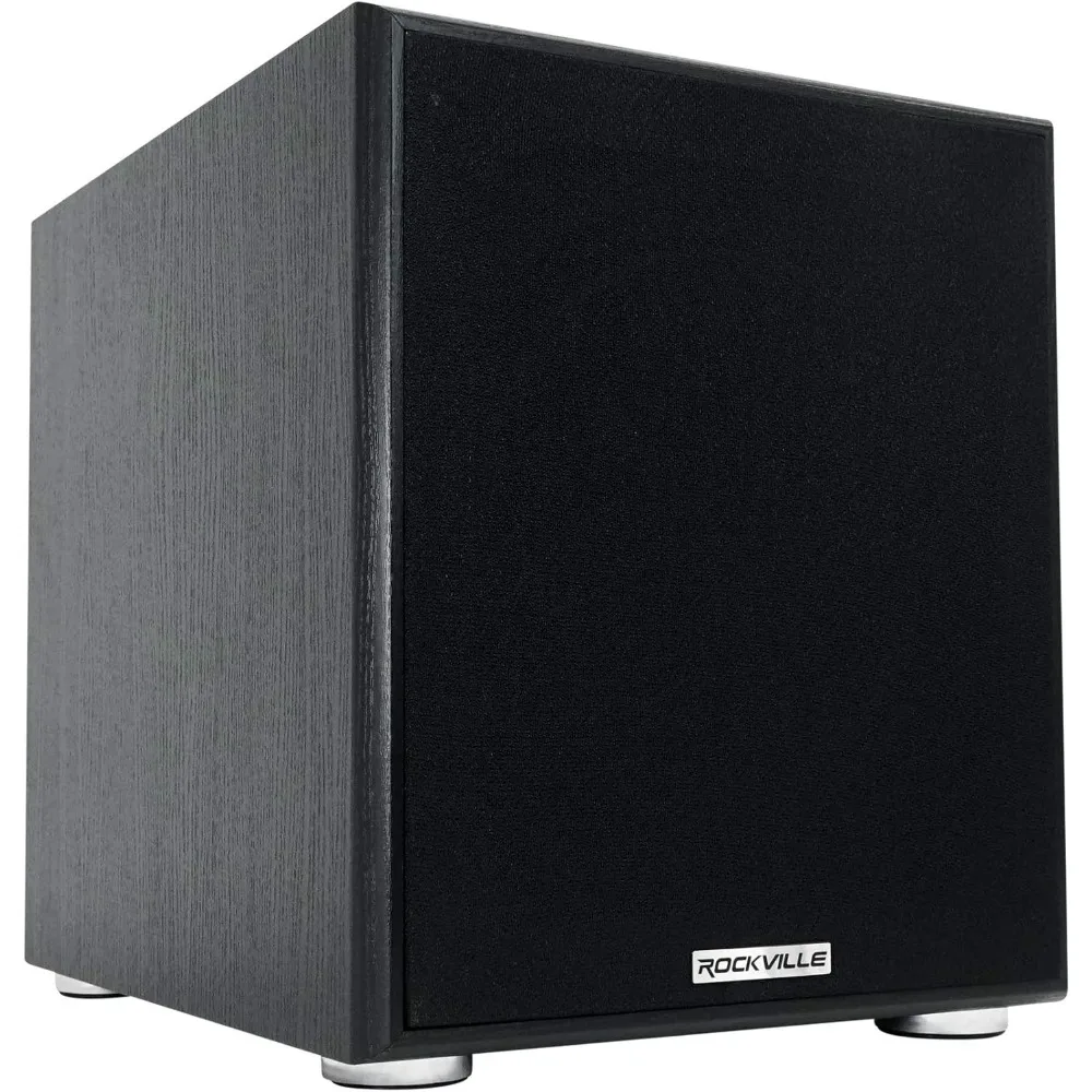 10" 600W Powered Home Theater Subwoofer, Deep Bass, Adjustable Crossover, Compact Design, Perfect for Movies and Music