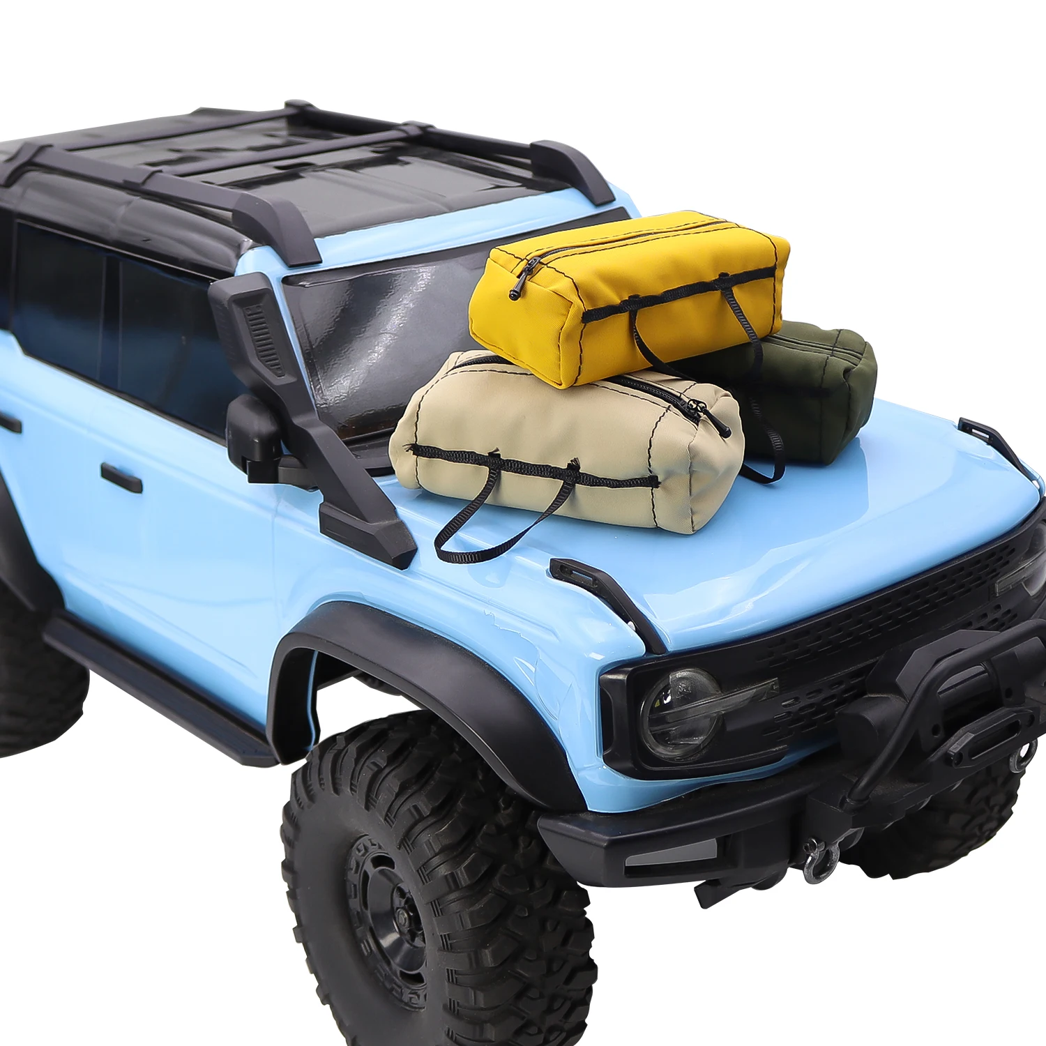 Simulation Miniatur Reisetasche Dach Ornament Gepäck Dekoration Für 1/10 RC Crawler Auto TRX4 SCX10 II 90046 D90 Zubehör – Detail 2