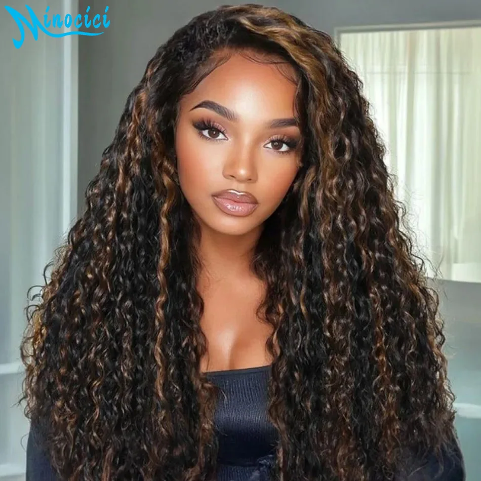

Highlight 13X6 Hd Lace Frontal Wigs 250 Density Deep Wave Brazilian Human Hair Wigs P1b30 Wigs For Black Women 100% Human Hair