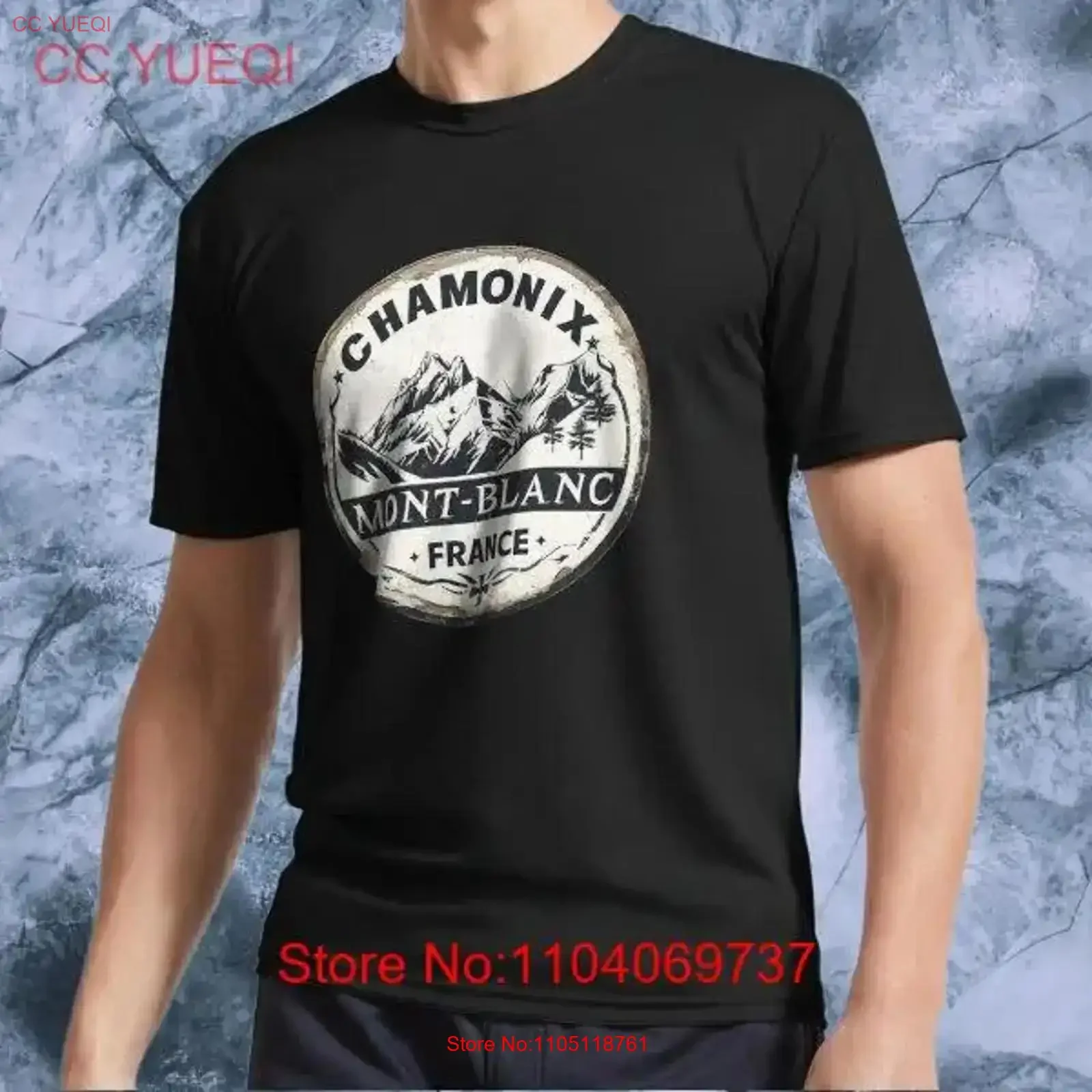 Chamonix Mont Blanc France Active T Shirt Logo Funny Men's vintage Washed fashion Slightly Breathable homme Casual Stylish