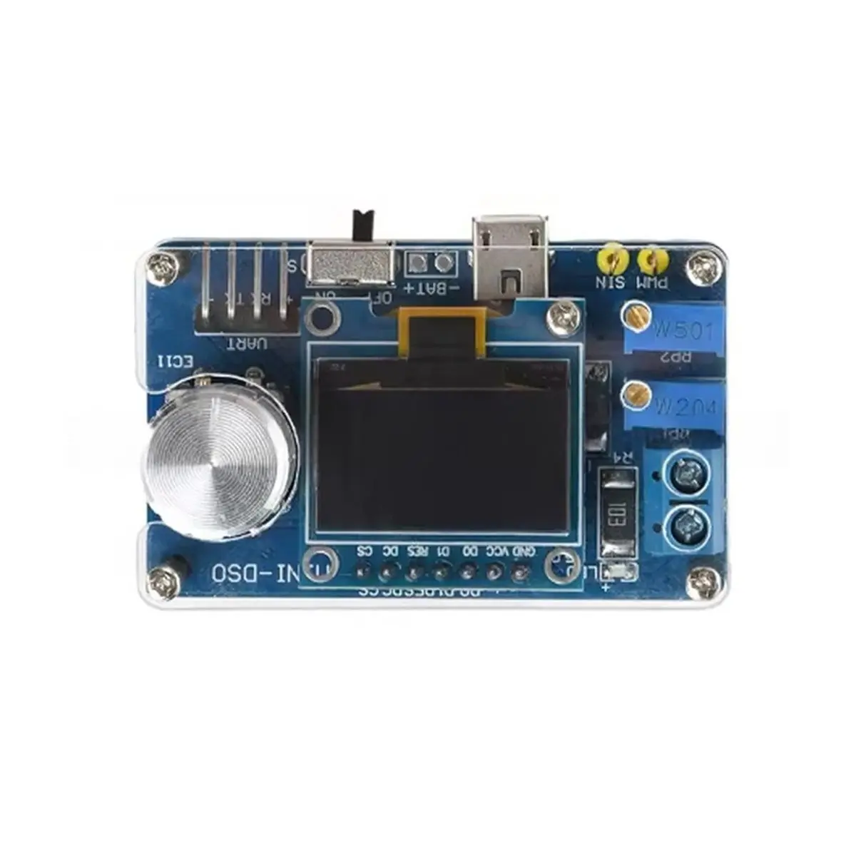 

0,96-дюймовый ЖК-осциллограф DOS с интерфейсом Micro USB, комплект для сборки, 5В постоянного тока, микроконтроллер BSTC, электронные компоненты для самостоятельной сборки