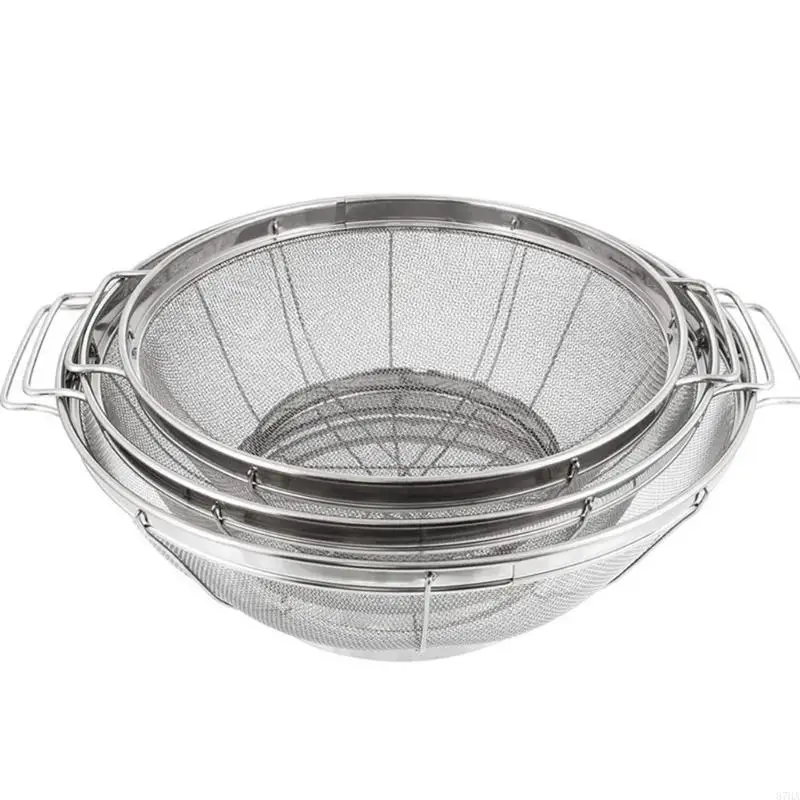 Stainless Steels Colander With Fine Mesh Holes For Washing Vegetables Rice And Fruits Practical Kitchen Tool 87HA