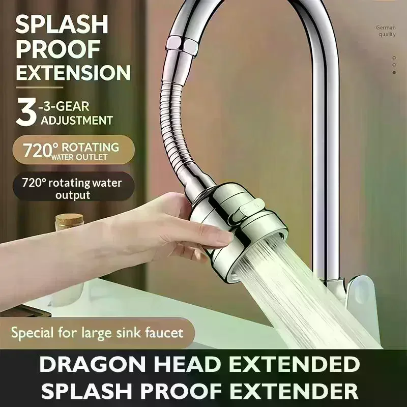 2/3 Modes Faucet Filter Adapter 360° Rotating Anti Splash Kitchen Faucet Extender Universal Spray Water Saving Tap Nozzle
