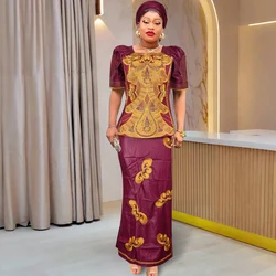 H&D African Clothing Dresses For Women Elegant Wedding Party Gown Ankara Dashiki Long Dress Roupas Bazin Riche Red Robes