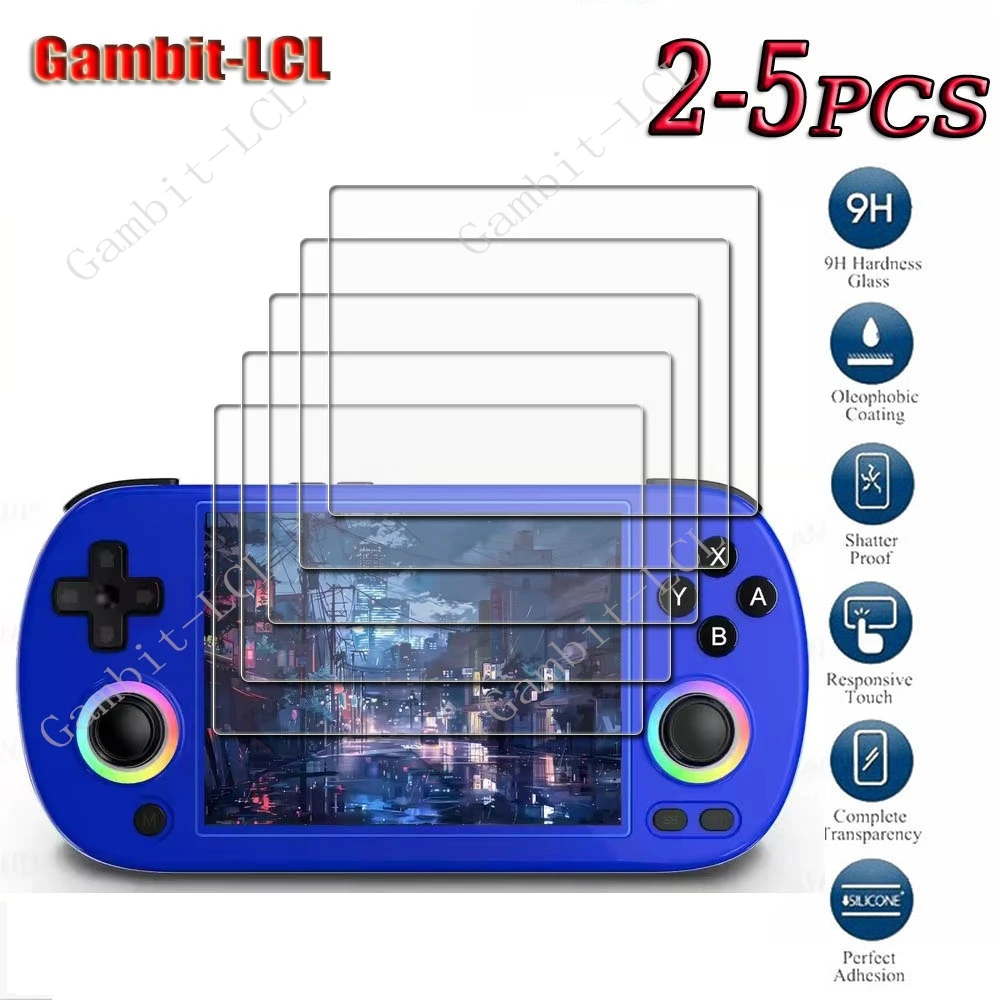2-5 قطعة 9H HD الزجاج المقسى ل ANBERNIC RG40XX H وحدة تحكم بجهاز لعب محمول على RG40XXH RG40 XX H 4 بوصة واقي للشاشة غطاء الفيلم