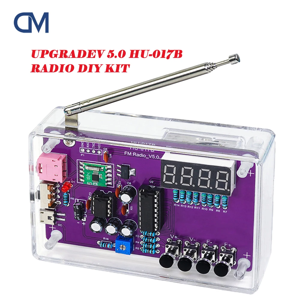 DIY FM Radio Electronic Kit  87-108MHz Adjustable Frequency Digital Display Soldering Project Practice Solder RDA5807S