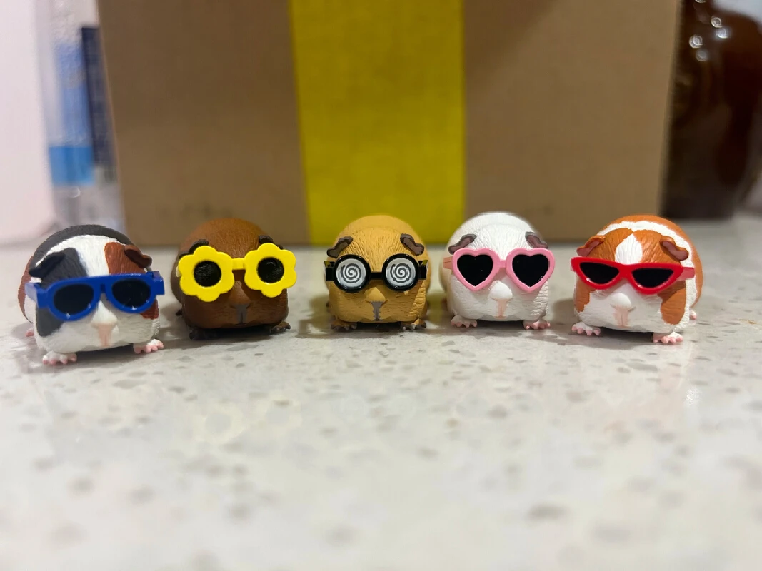 Guinea Pig With Sunglasses Blind Box Cute Mini Anime Action Figure Model Toys Kawai Desktop Decoration Collection Festival Gift view 2