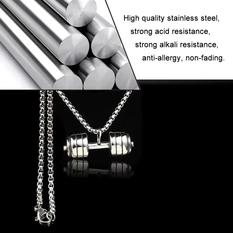 Hohe Qualität 361L Edelstahl Barbell Hantel Anhänger Fitness Ausrüstung Halskette Männer und Frauen Fitness Party Schmuck Geschenk