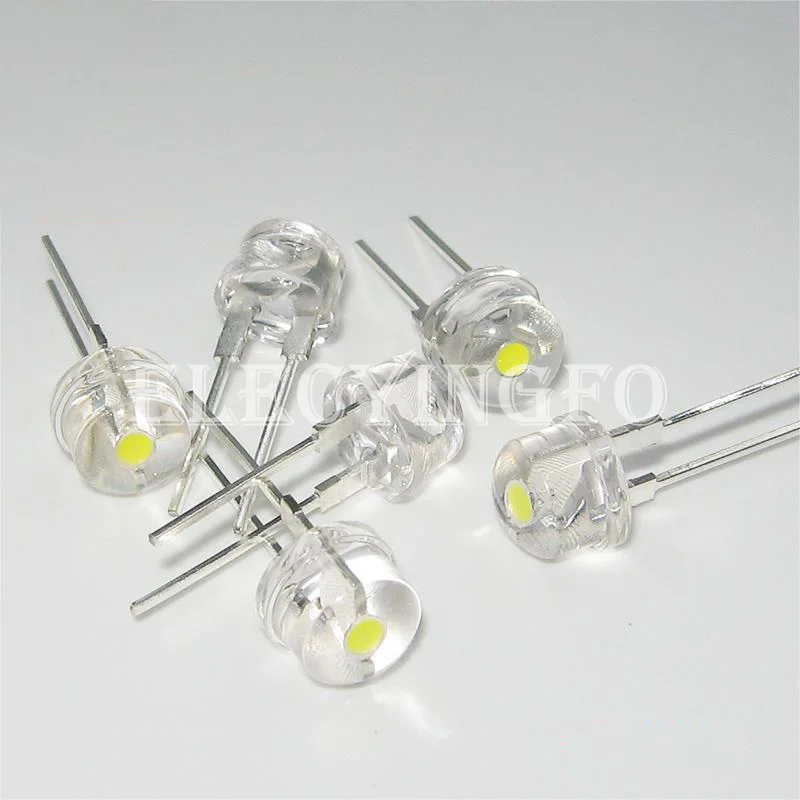 10PCS F8 8MM 0.5W 3.0-3.2V Super Bright Straw Hat Emitting Diode LED Lamp White Blue Green Red Yellow New Good Quality